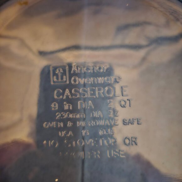 Anchor Ovenware Cobalt Blue Glass Round Casserole Dish with lid - Picture 2 of 3